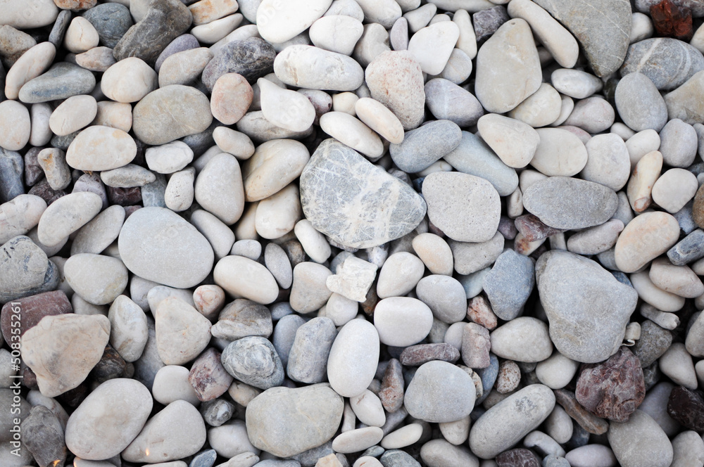 Top view texture of pebble beach Top view texture of pebble beach