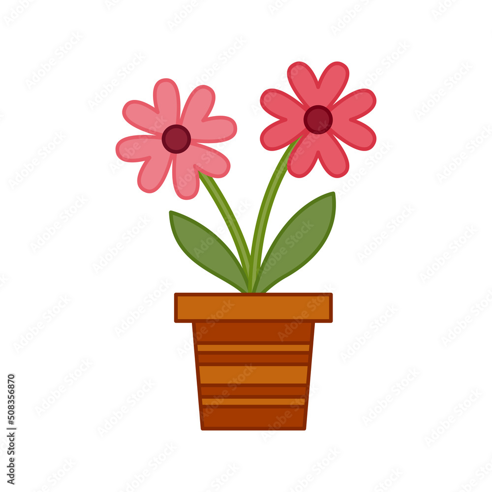 Flower isolated on white background. Vector illustration