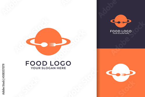 world food symbol with circular fork and spoon