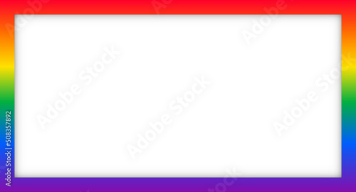 Rainbow gradient LGBT pride theme empty background frame vector design template. 