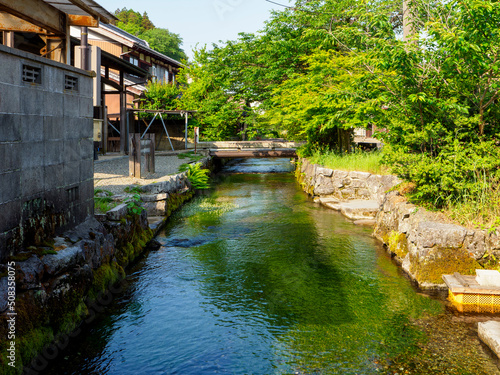 醒井宿を流れる地蔵川の風景 photo