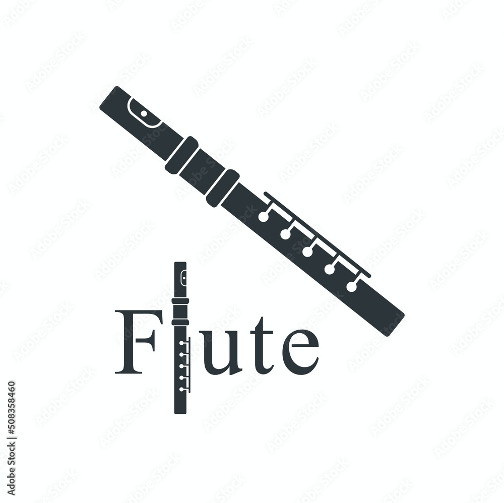 illustration of flute, wind instrument, vector art. illustration of flute, wind instrument, vector art.