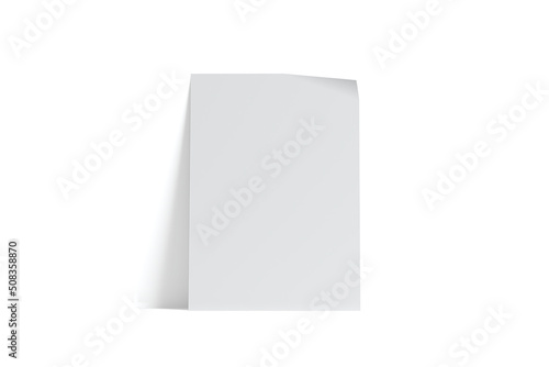 front view blank paper mockup illustration 3d render isolated on white background © MQQN