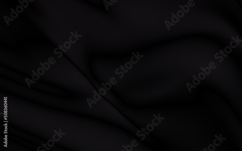 Abstract black fabric with soft wave texture background