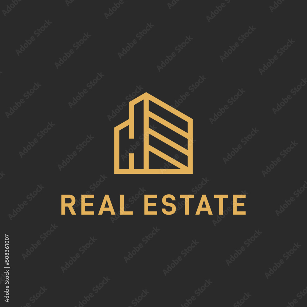 Fototapeta premium Monogram H House Real Estate Logo