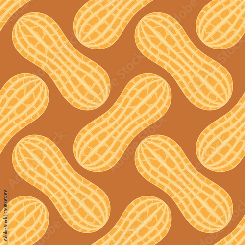 Peanut seamless pattern texture background vector illustration.