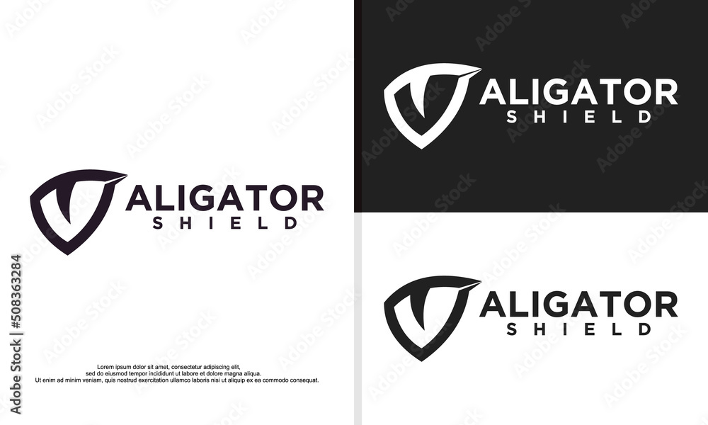 logo illustration vector graphic of alligator eye combined with shield. fit for security, sport, etc. logo illustration vector graphic of alligator eye combined with shield. fit for security, sport, etc.