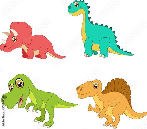 Cute little dinosaurs cartoon collection