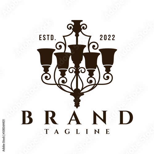 antique lighting logo design vector template