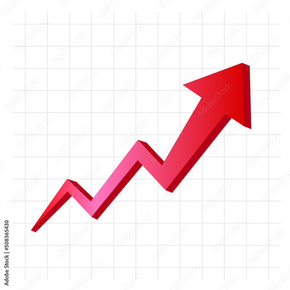 Red increasing rising growing arrow Red increasing rising growing arrow