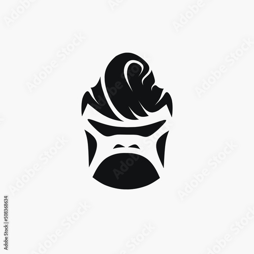 Photography Pompadour gorilla monkey minimalist logo