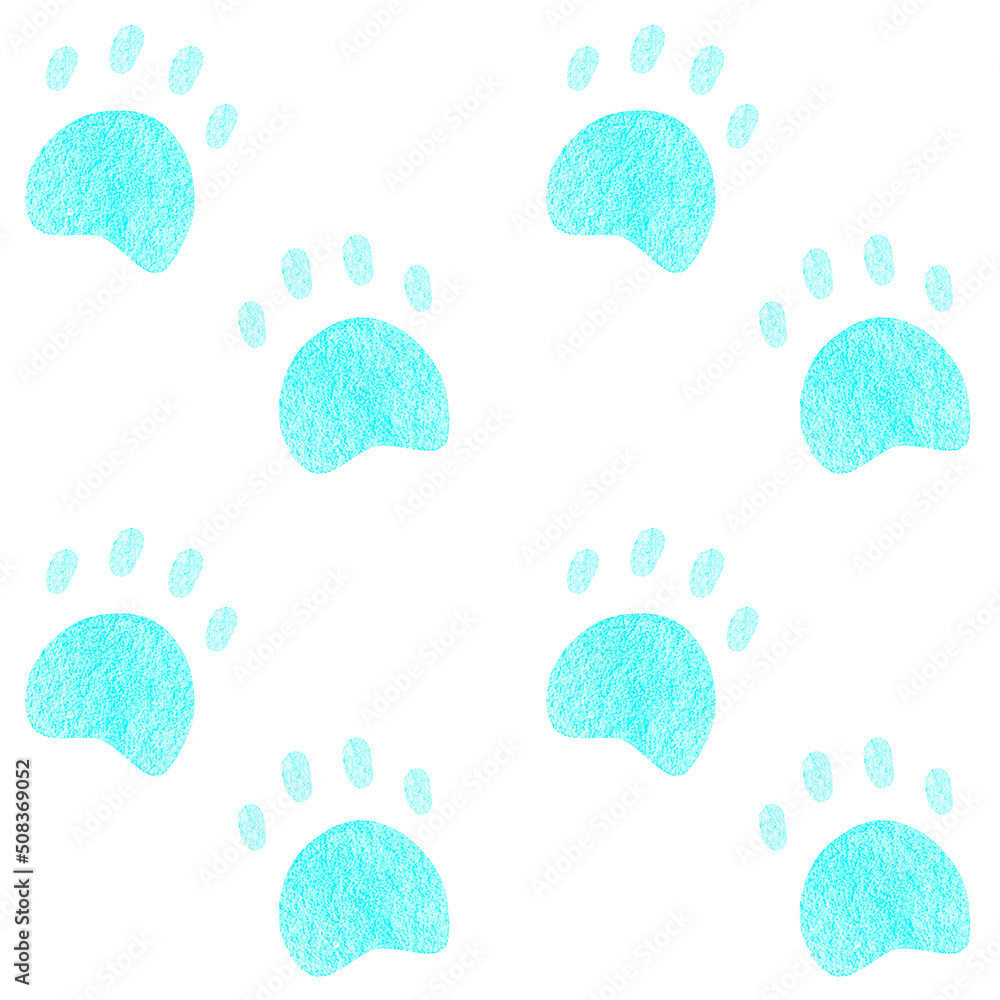 Seamless paws pattern. Watercolor illustration. Isolated on a white background. Seamless paws pattern. Watercolor illustration. Isolated on a white background.
