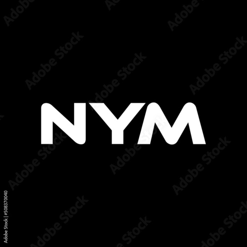 NYM letter logo design with black background in illustrator, vector logo modern alphabet font overlap style. calligraphy designs for logo, Poster, Invitation, etc. photo