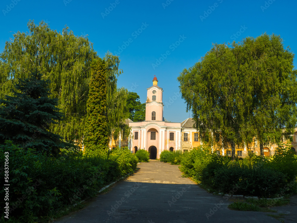 Fototapeta premium The old Olyka Castle with tower, Volyn region, Ukraine. Radziwill estate.