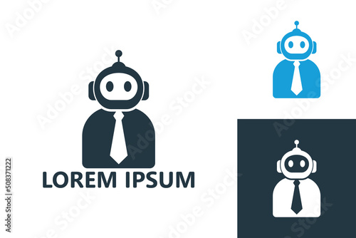 Working robot logo template design vector