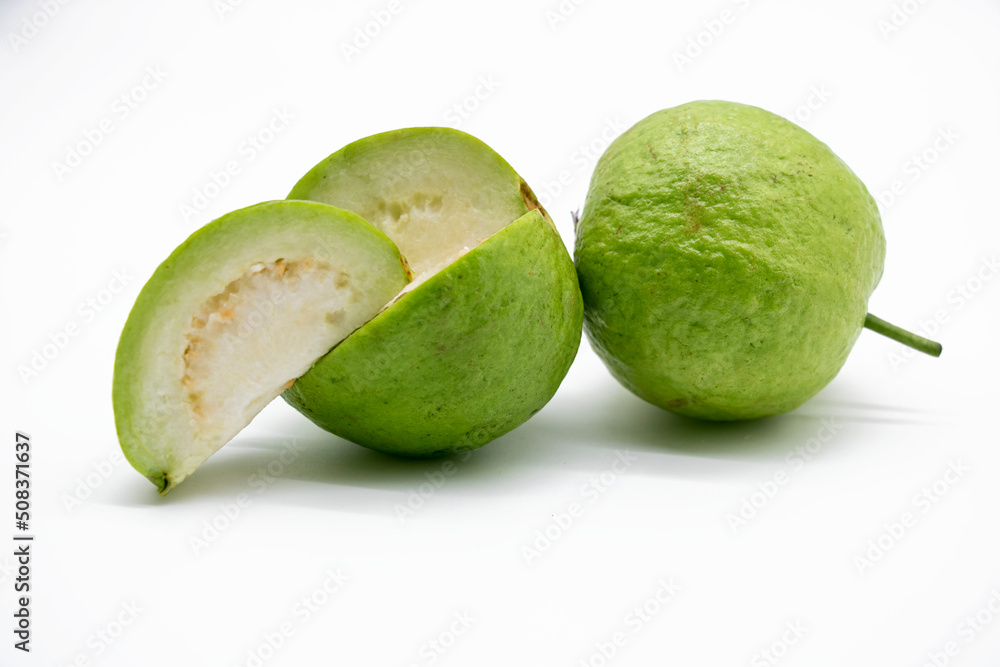 Fresh Guava isolated on the white background, Fresh Guava isolated on the white background,