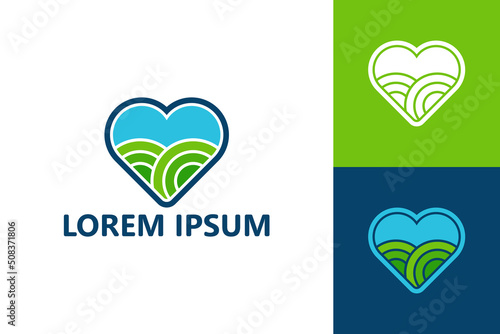 Agriculture love logo template design vector