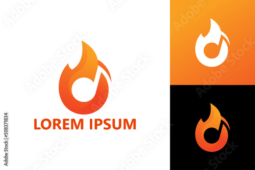 Hot music logo template design vector