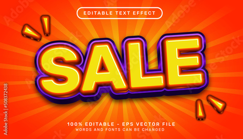 sale 3d editable text effect template