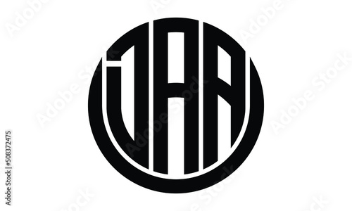DAA shield in circle logo design vector template. lettermrk, wordmark, monogram symbol on white background.