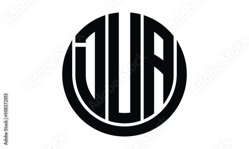DVA shield in circle logo design vector template. lettermrk, wordmark, monogram symbol on white background.