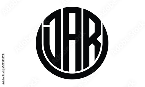 DAR shield in circle logo design vector template. lettermrk, wordmark, monogram symbol on white background.