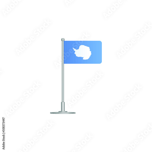 flag of Antartica. flag Antartica on flagpole. vector icon isolated on white background