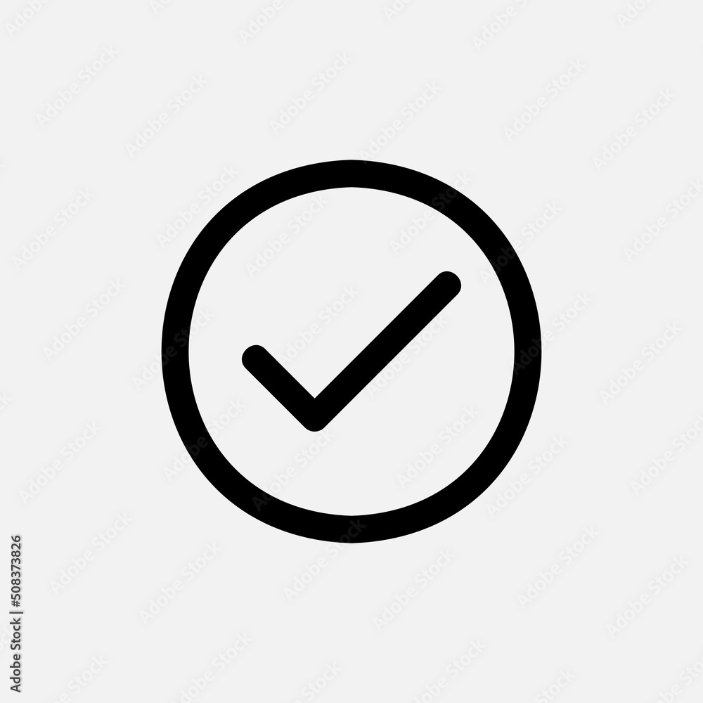 Check mark icon in line style about essentials, use for website mobile app presentation Check mark icon in line style about essentials, use for website mobile app presentation