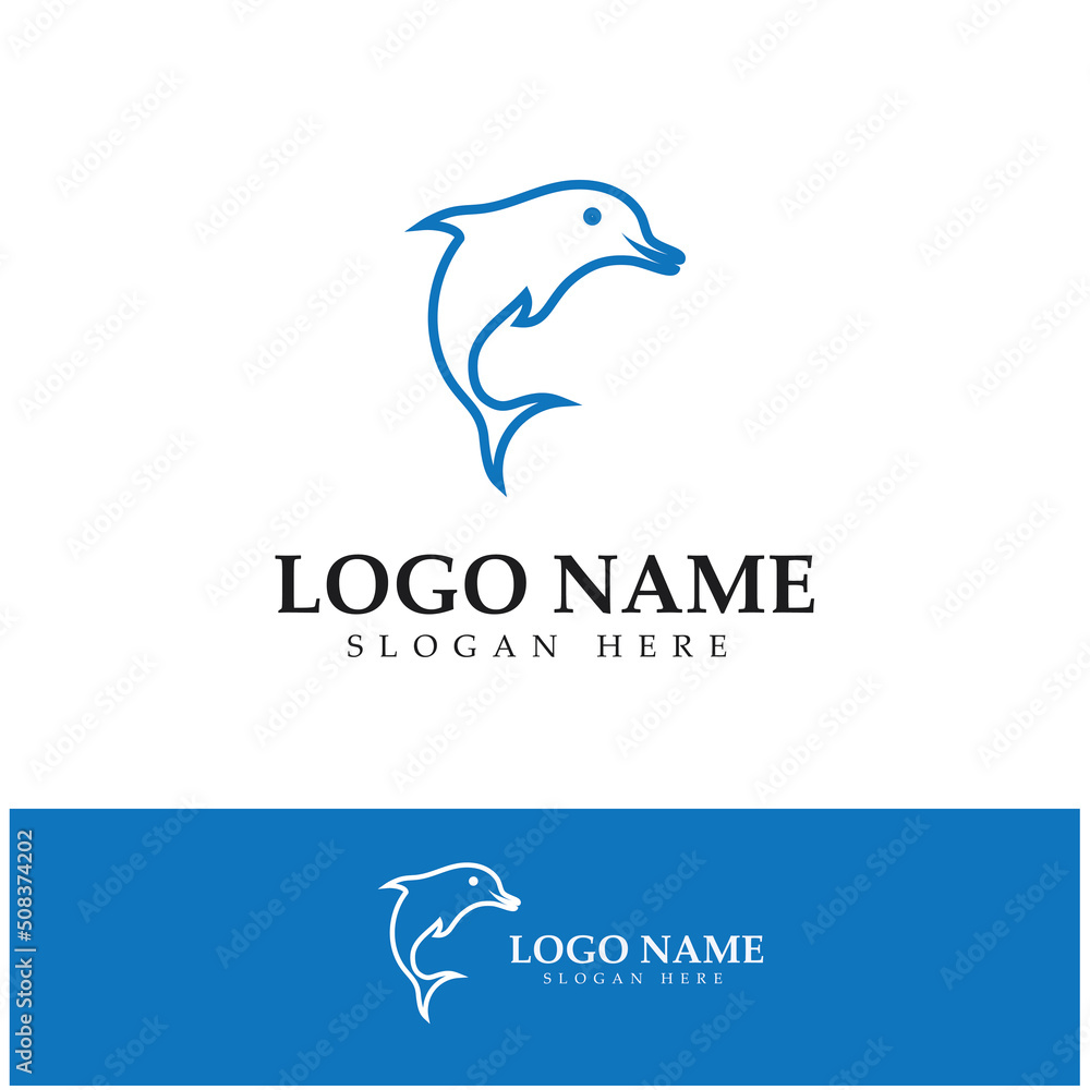 Obraz premium dolphin icon logo design symbol vector