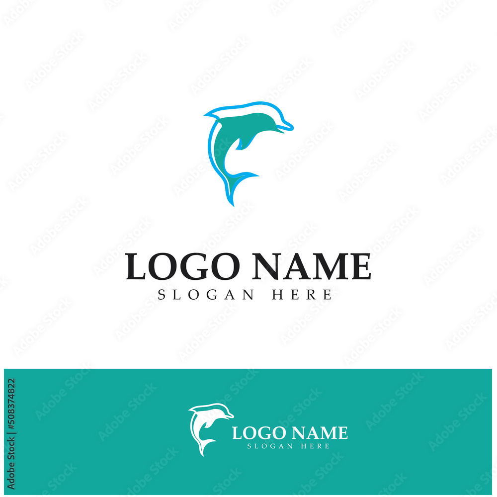 Fototapeta premium dolphin icon logo design symbol vector