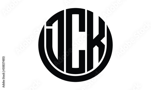 DCK shield in circle logo design vector template. lettermrk, wordmark, monogram symbol on white background. photo