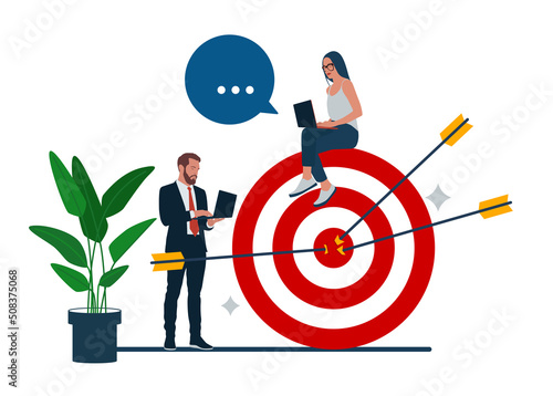 Business concept illustration flat design with people. this design can be used for websites, landing pages, UI, mobile applications, posters, banner