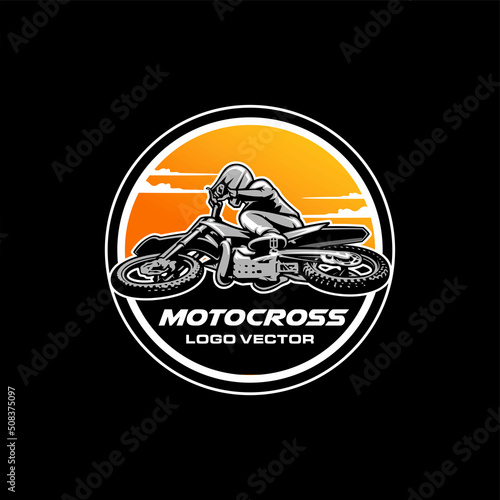 motocross trails adventure illustration logo vector