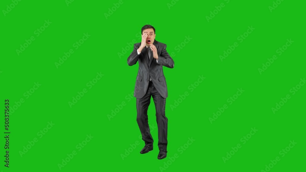 Surprised man with opened mouth. Chroma key Surprised man with opened mouth. Chroma key