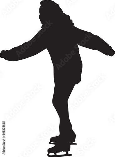 skating girl silhouette vector