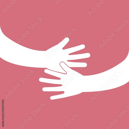 hand embracing logo