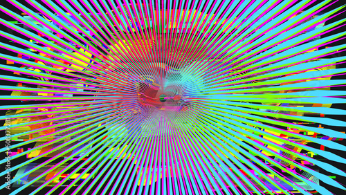 Glitch distorted geometric background . Modern art design . Noise destroyed glitched poster . Trendy defect error background with speed lines  .Glitch effect .vector 