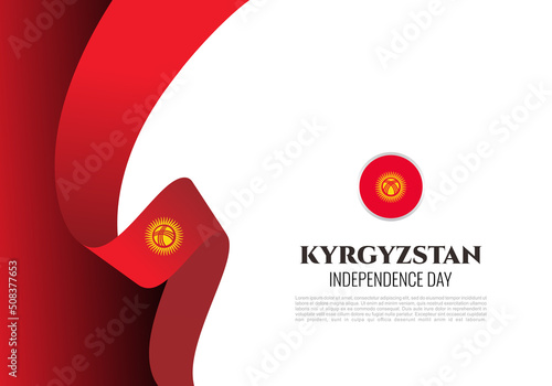 Kyrgyzstan independence day background banner poster for national celebration on August 31.