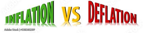 Inflation vs deflation font logo