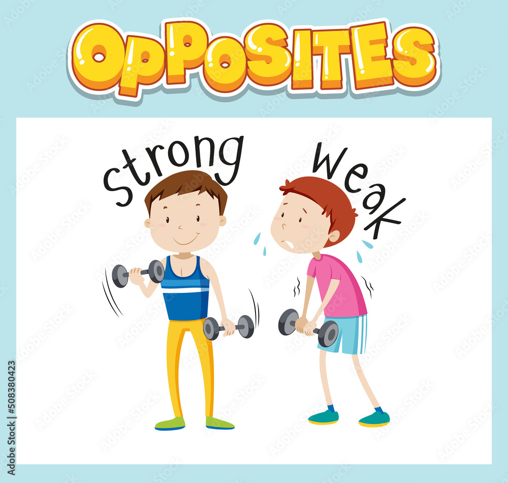 Opposite English words with strong and weak Opposite English words with strong and weak