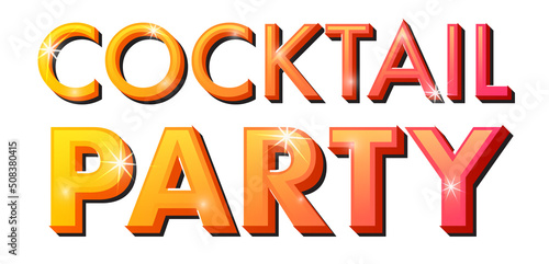 A cocktail party banner text