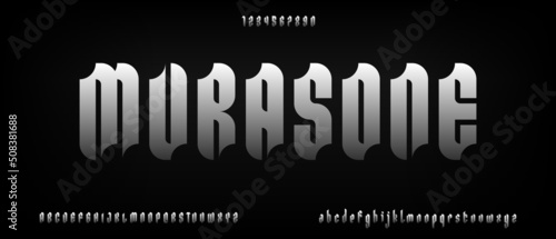 Murasone, modern creative condensed alphabet with urban style template