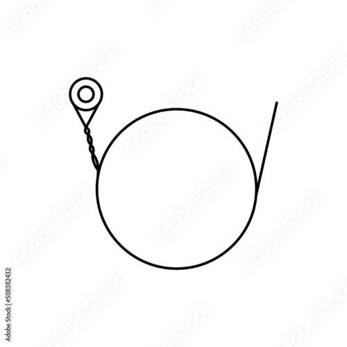 Single guitar string pictogram vector illustration.