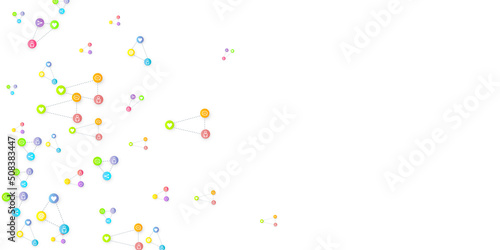 Social media marketing icons internet tags target
