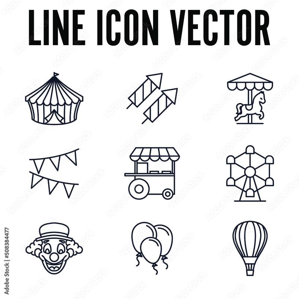 Carnival. amusement park set icon symbol template for graphic and web design collection logo vector illustration Carnival. amusement park set icon symbol template for graphic and web design collection logo vector illustration