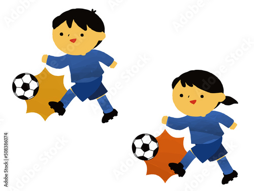 サッカーをする子ども