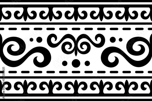 Seamless pattern. Ethnic background on the theme of Turkic art, vector design.