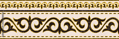 Seamless pattern, banner. Ethnic background on the theme of Turkic art, vector design