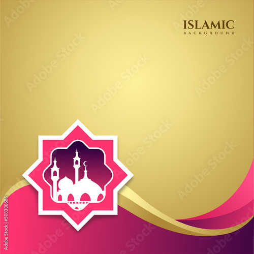Luxury purple gold Islamic greetings background