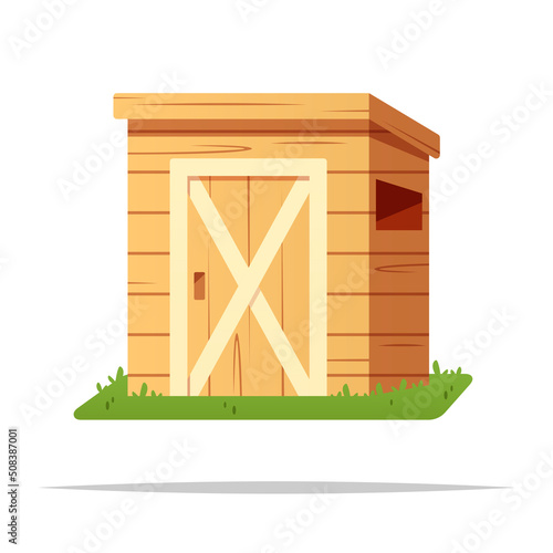 Wooden shed vector isolated illustration